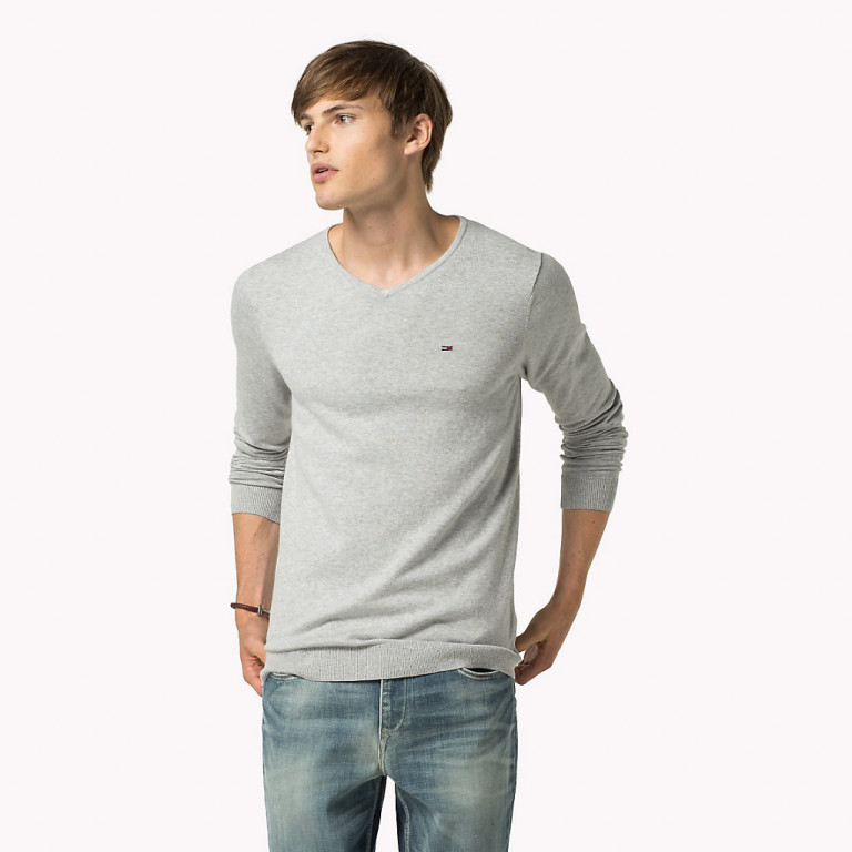 TOMMY HILFIGER pánský svetr světle šedý 1957888890 038 č.1