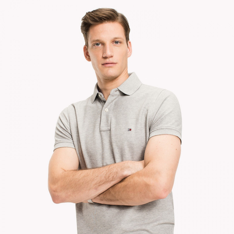 TOMMY HILFIGER pánské polo tričko světle šedé THJP0003 č.1