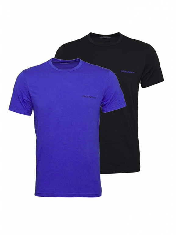 EMPORIO ARMANI pánské trička 2 ks - modré, černé 111267 8P717 54420 č.1