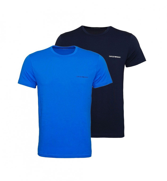 EMPORIO ARMANI pánské tričko 2 ks - tmavě modré, světle modré 111267 8P717 18735 č.1