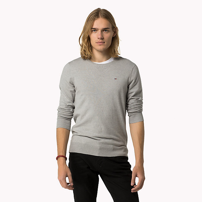 TOMMY HILFIGER pánský svetr světle šedý 1957889953 038 č.1
