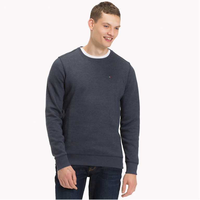 Tommy Hilfiger fleece mikina bez kapuce tmavě modrá DM0DM04399002 č.1