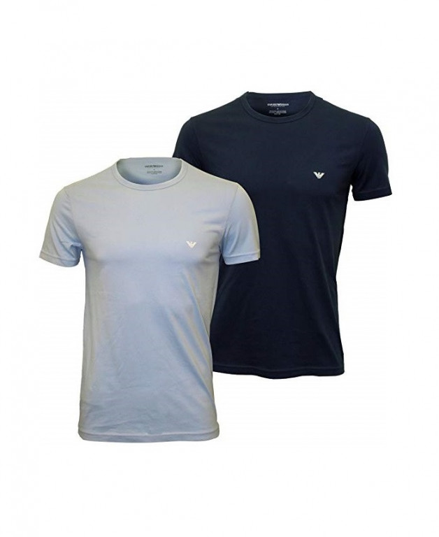 EMPORIO ARMANI pánské tričko 2 ks - světlemodré, tmavě modré 111267 8P722 18232 č.1