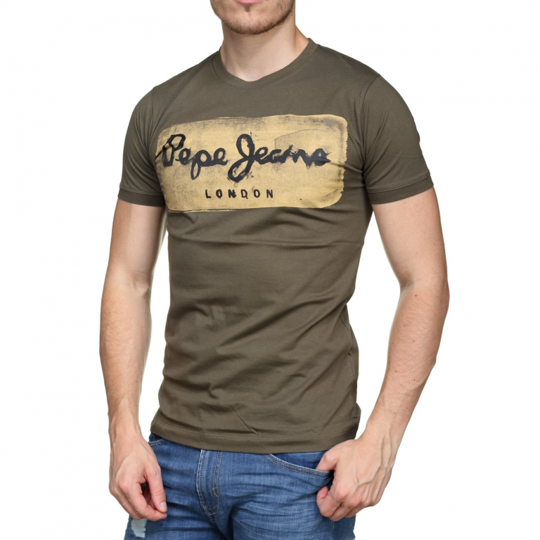 Pepe Jeans pánské khaki tričko CHARING č.1