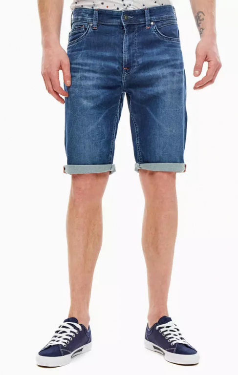 Pepe Jeans pánské denim tmavě modré kraťasy CAGE CUT SHORT č.1