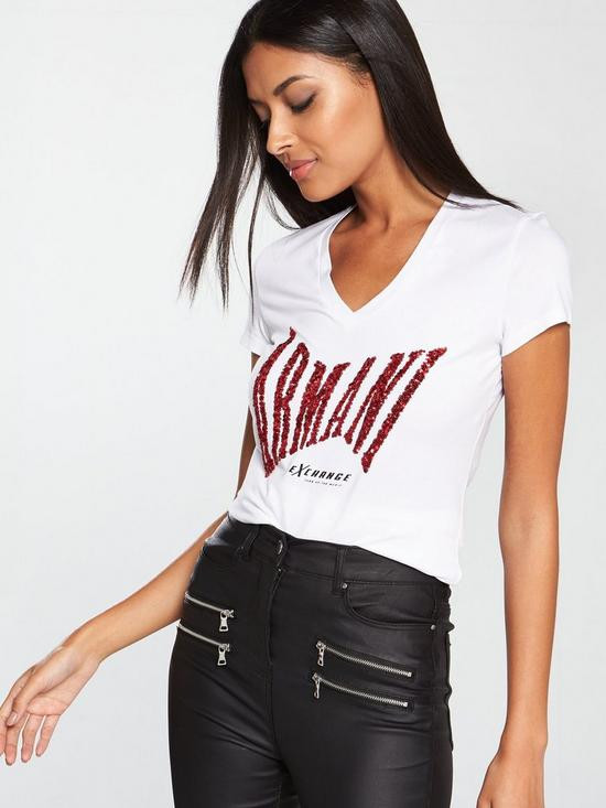 Armani Exchange dámské bilé tričko č.1
