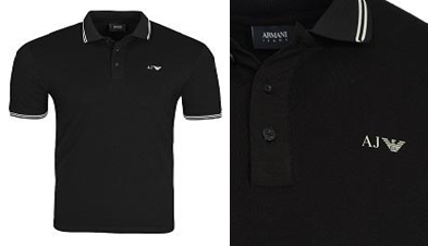 Armani Jeans pánské černé polo tričko č.3