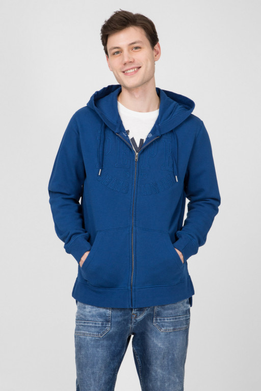 Pepe Jeans pánská modrá mikina s kapucí Evans č.1