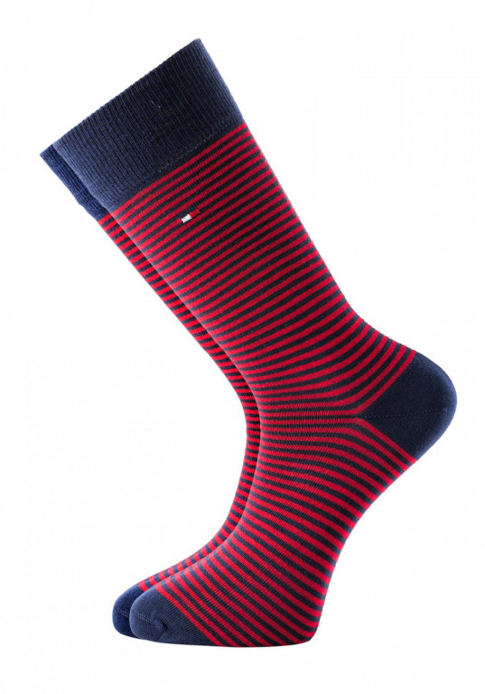 Tommy Hilfiger pánské červené a tmavě modré ponožky - 2 páry winetasting č.4