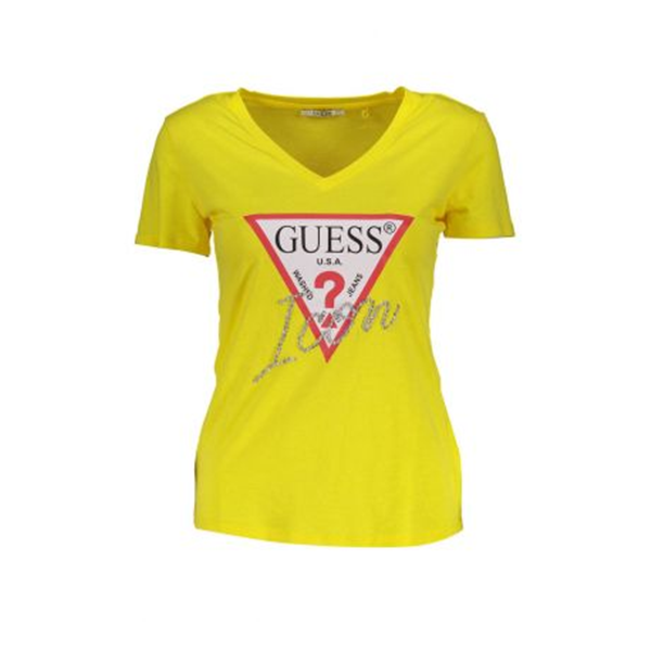 GUESS dámské žluté tričko s trojúhelníkem č.3