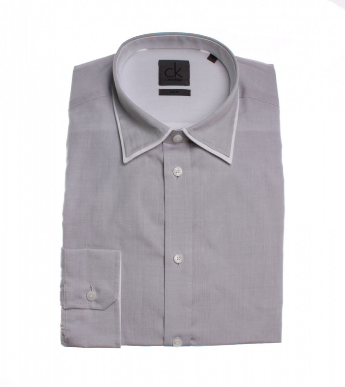 Calvin Klein pánská šedá košile s lemovaným límečkem č.1