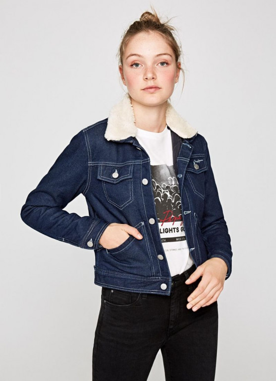 Pepe Jeans dámská zateplená džínová bunda FRIDA WORK č.1