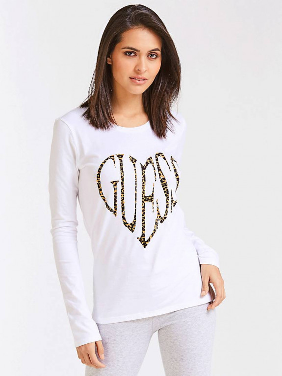 GUESS dámské bílé tričko s dlouhým rukávem č.1
