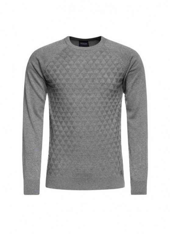 GUESS pánský šedý bavlněný svetr č.1