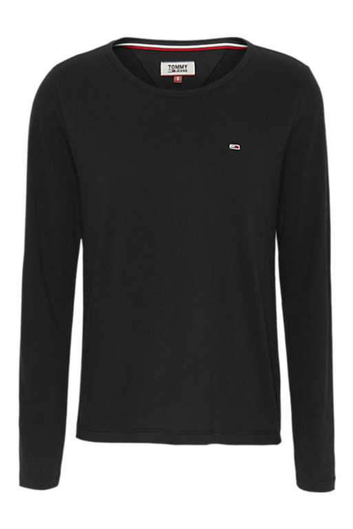 Tommy Jeans dámské černé basic tričko s dlouhým rukávem č.1