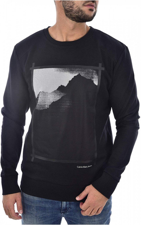 Calvin Klein pánská černá mikina s potiskem č.1
