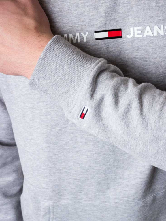 TOMMY JEANS pánská šedá mikina s kapucí č.4