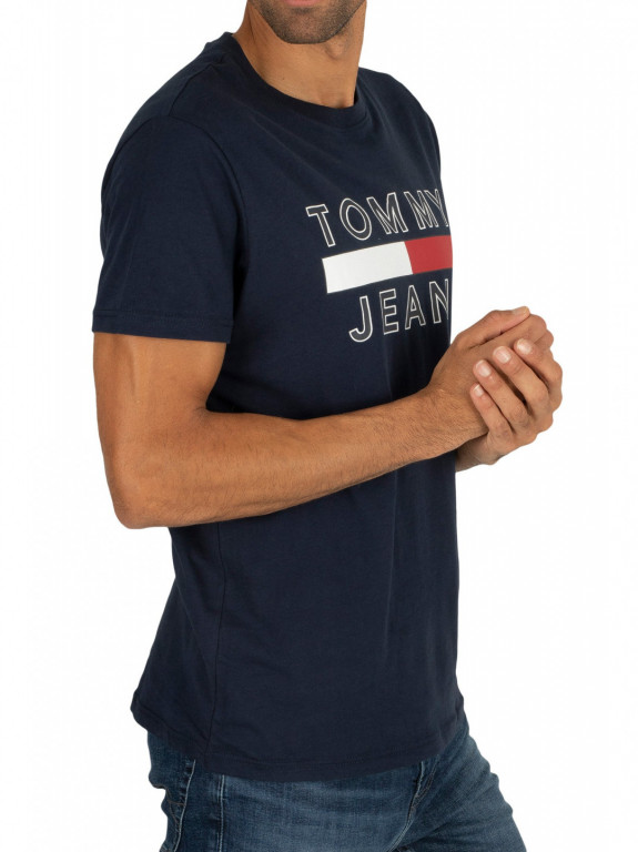 TOMMY JEANS pánské tmavě modré tričko s potiskem č.3