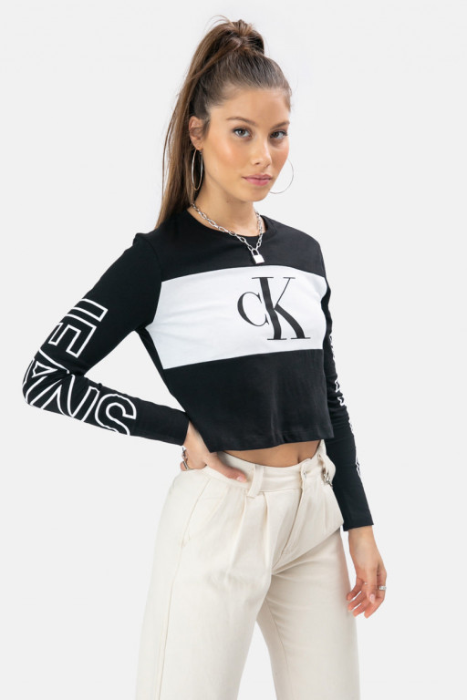 Calvin Klein dámské černo bílé tričko s dlouhým rukávem č.1