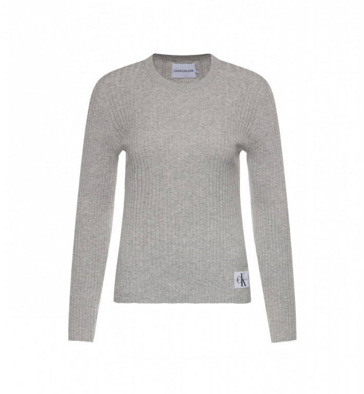 Calvin Klein dámský šedý svetr Pointelle Rib Sweater č.1