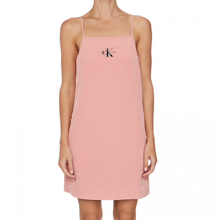 Calvin Klein dámské růžové šaty MONOGRAM SLIP DRESS č.1
