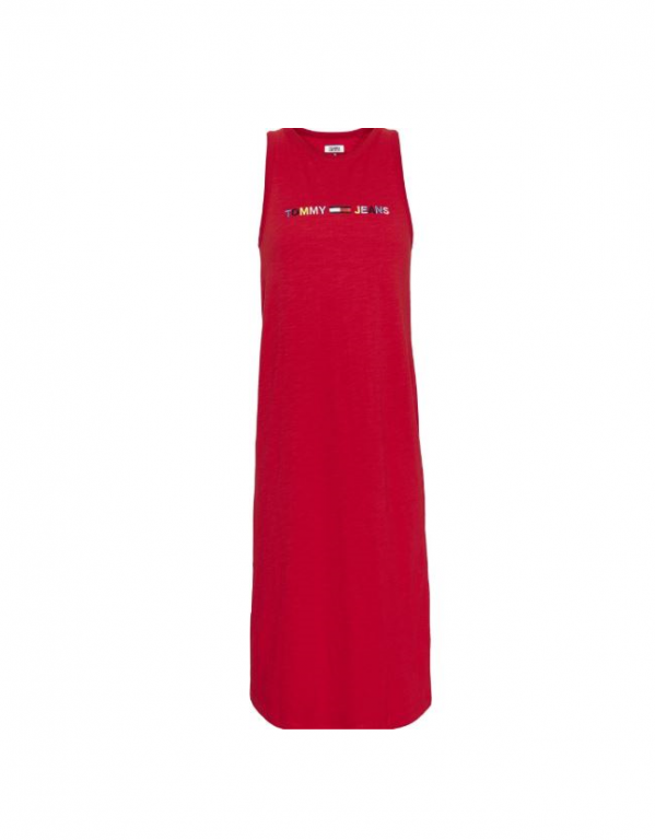 Tommy Jeans dámské červené šaty TJW LOGO TANK DRESS č.1