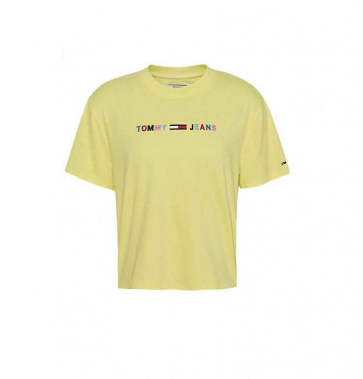 Tommy Jeans dámské žluté tričko TJW COLORED LINEAR LOGO TEE č.1