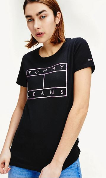 Tommy jeans sales metallic flag tee