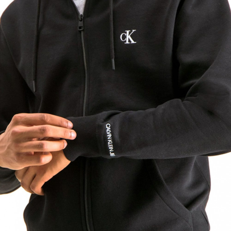 Calvin Klein pánská černá mikina s kapucí ESSENTIAL REG ZIP THROUGH č.3