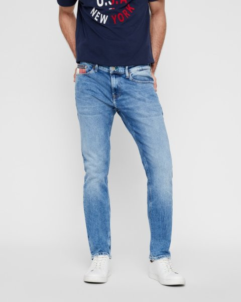 Tommy Jeans pánské modré denim džíny SCANTON SLIM č.1