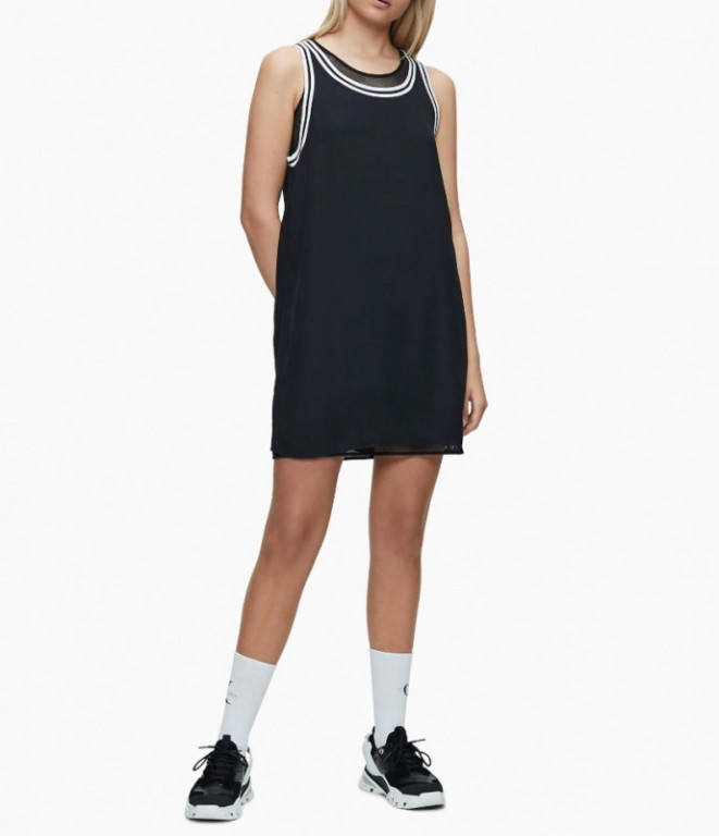 Calvin Klein dámské černé lehké šaty TANK DRESS WITH MESH LINING č.1