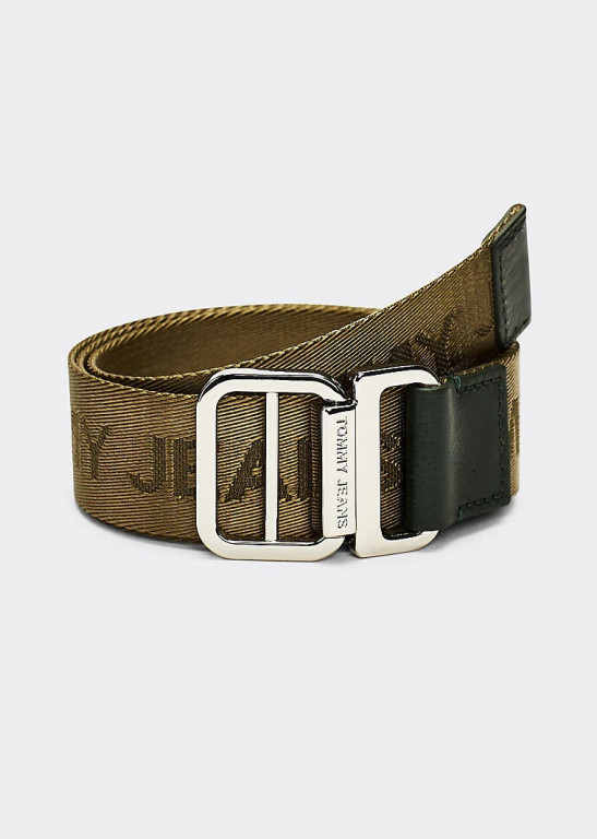 Tommy Jeans dámský khaki opasek Tjw Webbing Belt č.1