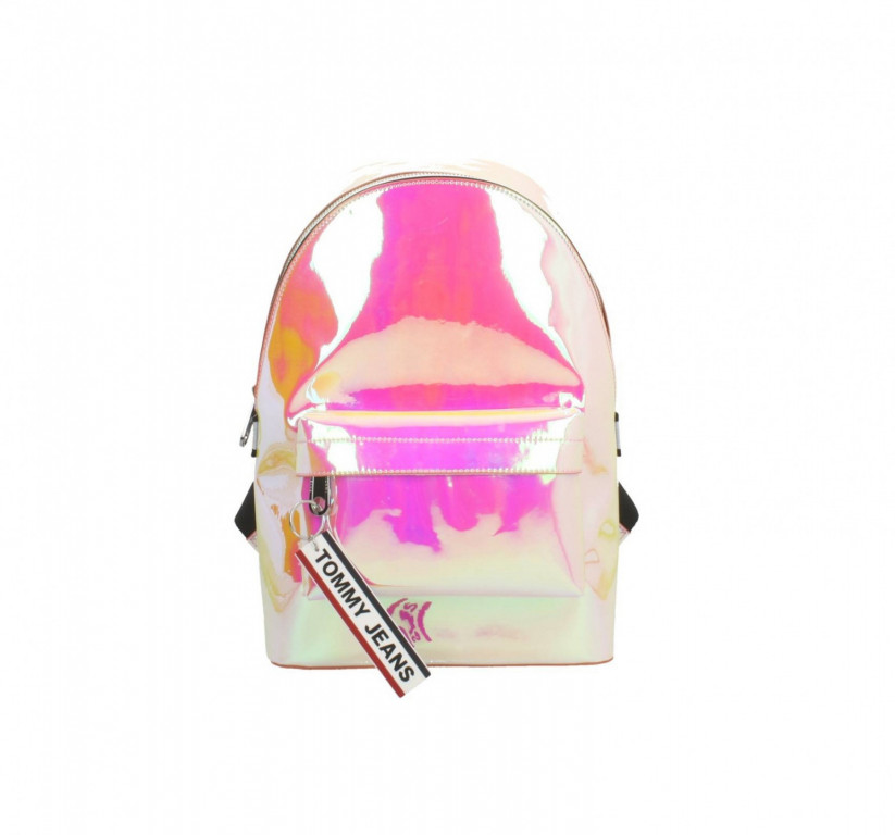 Tommy Jeans dámský metalický růžový batoh LOGO TAPE BACKPACK MINI č.1