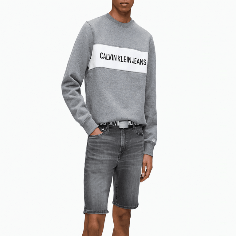 Calvin Klein pánská šedá mikina INSTIT CONTRAST PANEL REG CN č.1