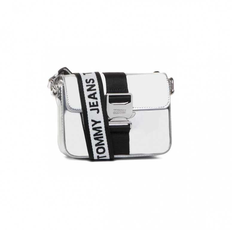 Tommy Jeans dámská metalická stříbrná crossbody kabelka FEMME ITEM SM CROSSOVER MET č.1