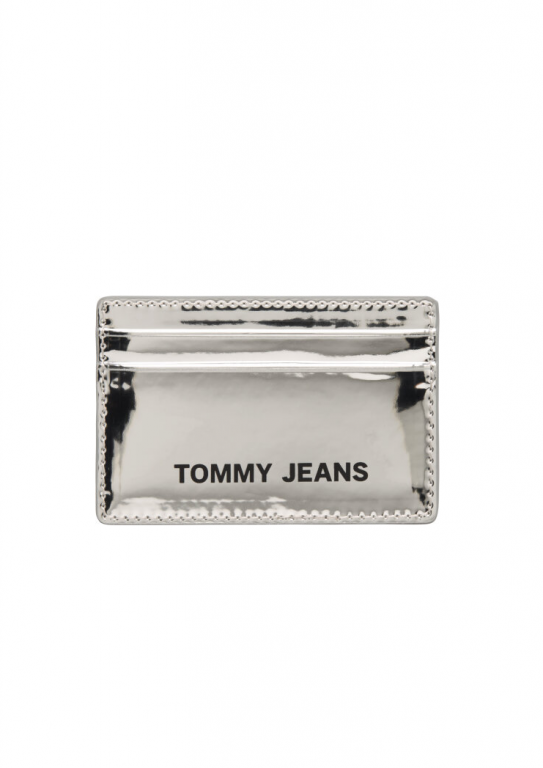 Tommy Jeans dámský metalický stříbrný cardholder FEMME ITEM CC HOLDER PU MET č.1