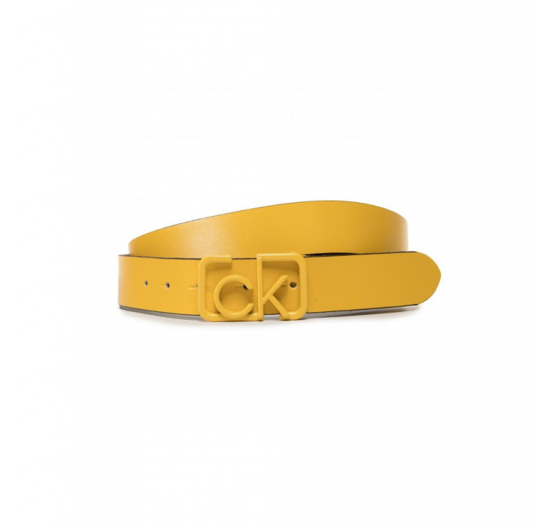 Calvin Klein dámský žlutý opasek SIGNATURE 3CM BELT č.1