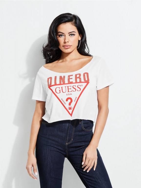 GUESS dámský bílý crop top č.1