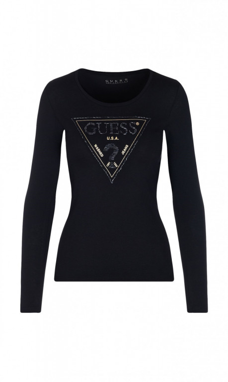 GUESS dámské černé tričko s dlouhým rukávem č.1