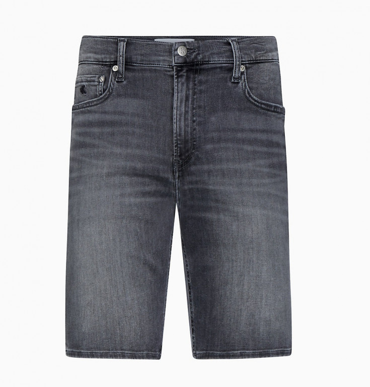 Calvin Klein pánské šedé denim kraťasy SLIM SHORT č.1