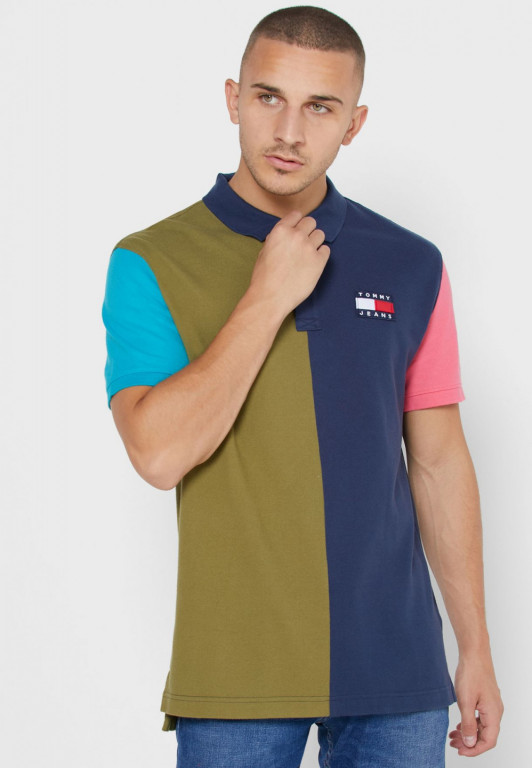 Tommy Jeans pánské vícebarevné polo tričko TJM COLOR BLOCK BANGE POLO č.1