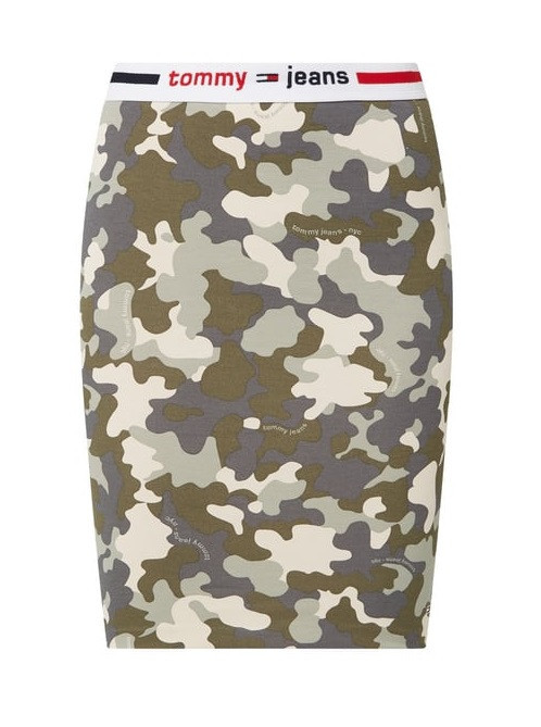 Tommy Jeans dámská vojenská sukně CAMO BODYCON SKIRT
