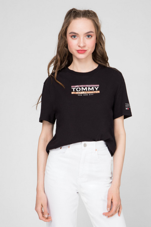Tommy Jeans dámské černé tričko Logo Tee č.1