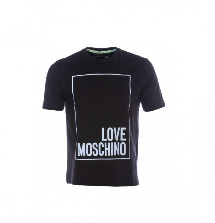 LOVE MOSCHINO pánské tmavě modré tričko Reflective Sqaure T-shirt č.1