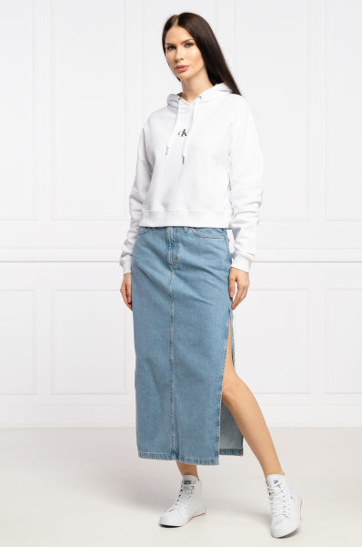 Calvin Klein dámská dlouhá světle modrá džínová sukně s rozparkem MAXI SKIRT č.1