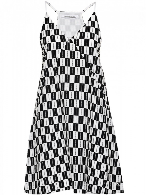 Calvin Klein dámské černo/bílé šaty V-NECK CAMISOLE DRESS č.1