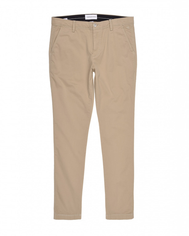 Calvin Klein pánské světlé hnědé kalhoty 026 WASHED SLIM CHINO č.1