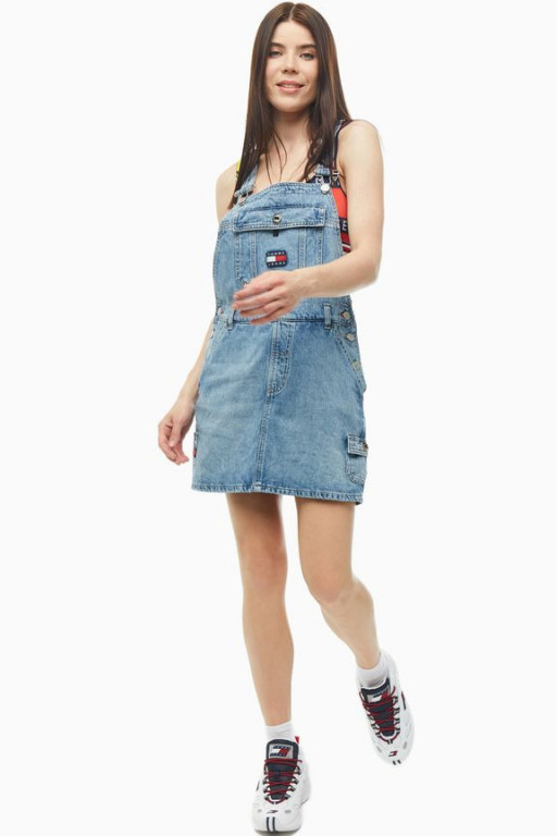 Tommy Jeans dámské laclové denim šaty DUNGAREE DRESS CRLT č.1