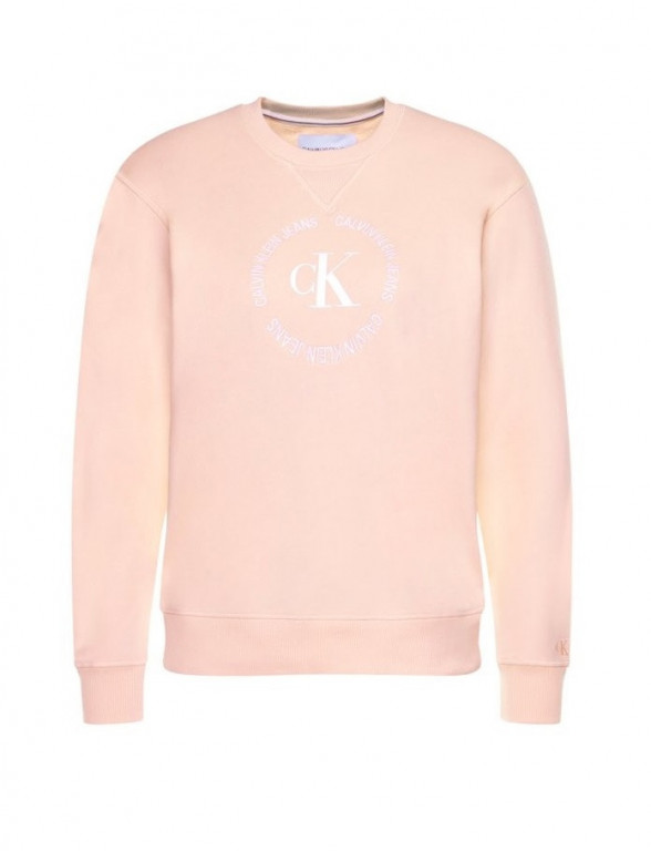 Calvin Klein dámská světle růžová mikina s logem CK ROUND LOGO RELAXED CN č.1