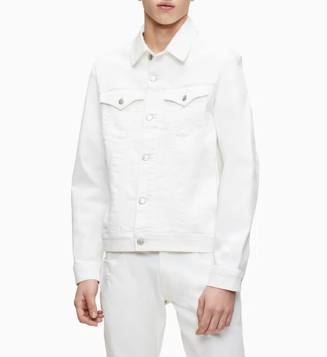 Calvin Klein pánská bílá bunda FOUNDATION SLIM DENIM JACKET č.1